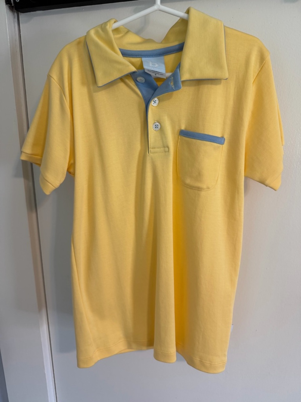 Boys Bella bliss Yellow Polo with Light Blue Trim